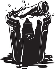 Trash Can Emblem Revolutionizing Waste Disposal Eco Friendly Bin Illustration Embracing Green Practices