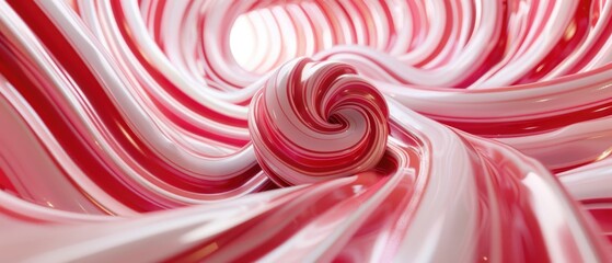 A mystical portal of swirling peppermint bark, leading to realms of untold sweetness, 3D illustration - obrazy, fototapety, plakaty