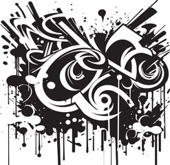 Spray Paint Symphony Creating Vibrant Graffiti Melodies in Vectors Graffiti Glyphs Unveiling Urban Typography in Vector Logos