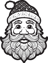Hipster Santa Heraldry Urban Flavored Artwork in Vector Form Santas Spectacles Cool Eyewear Clad Logo in Vector Hipster Fashion
