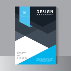 Template vector design for Brochure in blue black and white color, Annual Report, Magazine, Poster, Corporate Presentation, Portfolio, Flyer, infographic, layout with blue color size A4, 