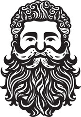 Festive Fashion Trendy Santa Artwork in Vector Logo Design Vintage Merry Moments Nostalgic Santa Art in Retro Vector Design