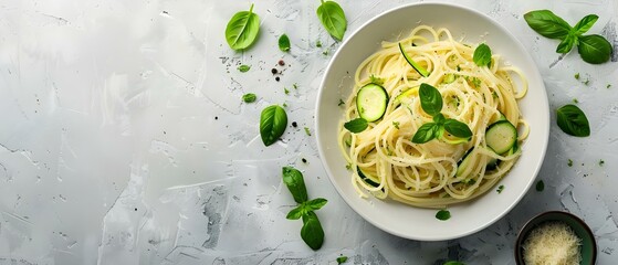 Zesty Zucchini Spaghetti with Fresh Mint Twist. Concept Recipes, Healthy Eating, Vegetarian Dishes, Pasta Meals