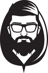 Spectral Sleuth Urban Man in Glasses Vector Logo Noir Navigator Hooded Figure with Glasses Emblem