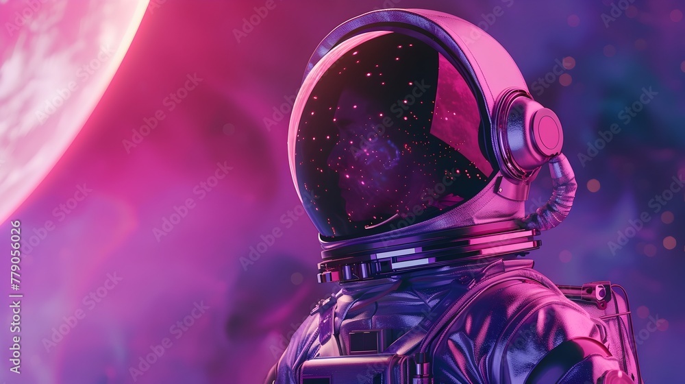 Poster astronaut exploring the boundless cosmic expanse of the universe