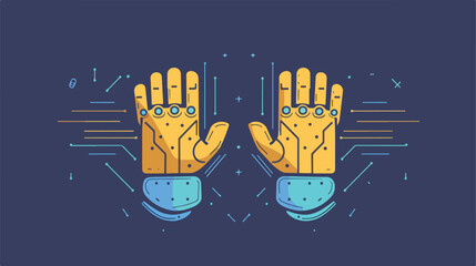 Wired gloves line icon illustration vector graphic - obrazy, fototapety, plakaty
