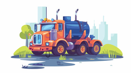 With 2d flat cartoon vactor illustration isolated b