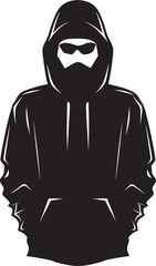 City Icon Trendy Man in Hoodie Logo Design Hoodie Vision Stylish Man in Hoodie Vector Emblem