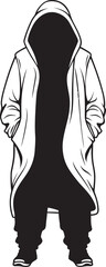Urban Insight Modern Man in Hoodie Logo Icon Hooded Vanguard Chic Man in Hoodie Vector Symbol