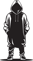 Fototapeta na wymiar Hoodie Icon Stylish Man in Hoodie Vector Emblem Urban Vision Modern Man in Hoodie Logo Icon
