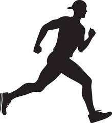 Fototapeta na wymiar Trailblazer Trot Man Running Vector Logo Icon Jogging Journey Urban Man Running Vector Design