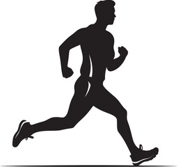 Fototapeta na wymiar Speed Sprinter Man Running Vector Icon Symbol Trailblazing Journey Jogging Man Vector Emblem Design