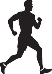 Trailblazing Journey Jogging Man Vector Emblem City Runner Urban Man Running Vector Icon Design