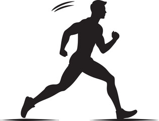 Fototapeta na wymiar City Sprint Urban Man Running Vector Emblem Jogging Journey Man Running Vector Logo Symbol