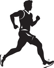 City Runner Urban Man Running Vector Emblem Fitness Fusion Man Running Vector Logo Design