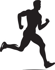Fototapeta na wymiar City Stride Urban Man Running Vector Logo Design Runners Essence Man Running Vector Icon