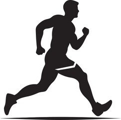 Fototapeta na wymiar Fitness Fusion Man Running Vector Logo Design Jogging Guru Athletic Man Vector Icon Symbol