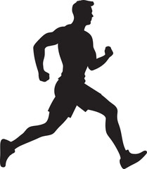 Runners Essence Man Running Vector Icon Urban Trek Jogging Man Vector Emblem Design