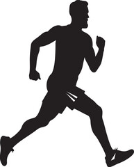 Urban Trek Jogging Man Vector Emblem Design Speed Sprinter Man Running Vector Logo Symbol