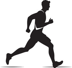 Fototapeta na wymiar Speed Sprinter Man Running Vector Logo Symbol Trailblazing Journey Jogging Man Vector Icon Design