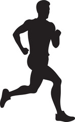 Fototapeta na wymiar Marathon Spirit Jogging Man Vector Logo City Stride Urban Man Running Vector Icon Design