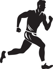 Fototapeta na wymiar City Stride Urban Man Running Vector Icon Design Runners Essence Man Running Vector Emblem