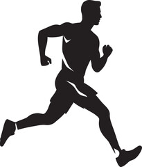 Fototapeta na wymiar Speed Sprinter Man Running Vector Icon Symbol Trailblazing Journey Jogging Man Vector Emblem Design