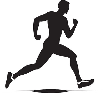 Urban Dash Man Running Vector Emblem Design Marathon Spirit Jogging Man Vector Logo