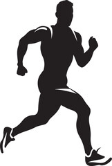 Fototapeta na wymiar Trailblazing Tempo Man Running Vector Icon City Stride Urban Man Running Vector Emblem