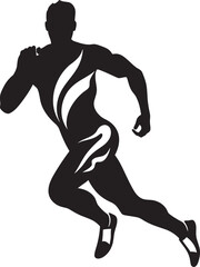 Fototapeta na wymiar Jogging Guru Man Running Vector Logo Design Speed Surge Jogging Man Vector Icon