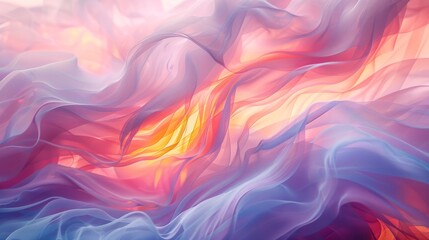 This abstract image captures a fiery dance of waves in vibrant pink and blue hues, conveying movement and passion in a visual symphony.