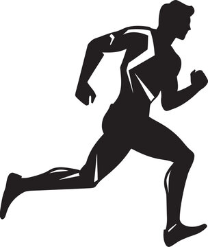 Speed Dash Jogging Man Vector Icon Urban Sprint Man Running Vector Emblem