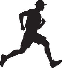 Fototapeta na wymiar Urban Stride Man Running Vector Emblem Fitness Pursuit Jogging Man Vector Logo Design
