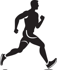 Fototapeta na wymiar Speed Dash Jogging Man Vector Icon Urban Sprint Man Running Vector Emblem