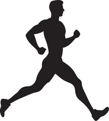 Speed Surge Jogging Man Vector Icon Marathon Motion Urban Man Running Vector Emblem