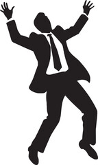 Deadline Disaster Panicked Businessman Vector Logo Symbol Business Breakdown Anxious Businessman Vector Icon