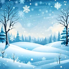 winter landscape with snow