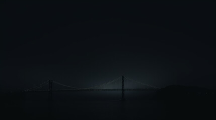 Obraz premium Bay Area with darken bridge created with Generative AI technology