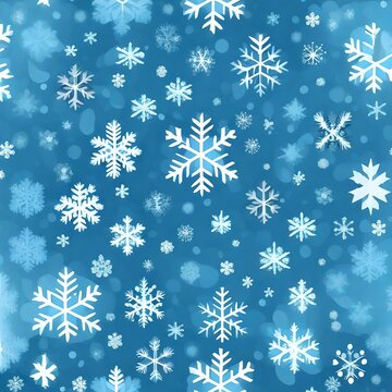 snowflakes on blue background