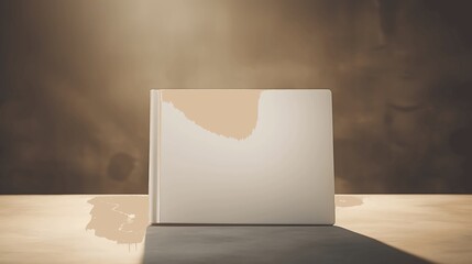Blank book on beige background. generative ai