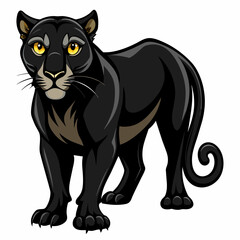Fototapeta premium black-panther--on-a-white-background--no-backgroun