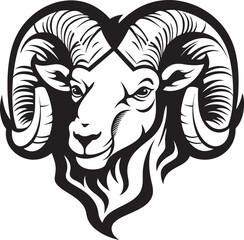 Ram Relic Vintage Logo Design with Iconic Ram Head Vintage Valor Ram Head Logo Vector Emblem Design