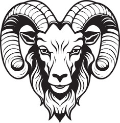 Antique Artistry Vintage Logo Design with Ram Head Emblem Vintage Grandeur Ram Head Logo Vector Icon