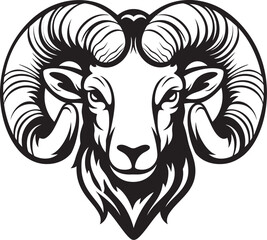 Heritage Honor Vintage Logo Design with Ram Head Symbol Classic Courage Ram Head Vintage Logo Vector Icon