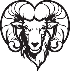 Timeless Majesty Ram Head Vintage Logo Vector Emblem Vintage Vigor Ram Head Logo Design with Retro Flair