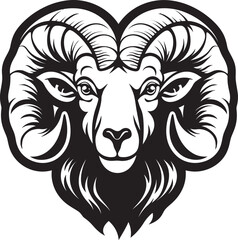 Retro Ram Vintage Logo Design with Ram Head Icon Classic Horns Ram Head Vintage Logo Vector Emblem