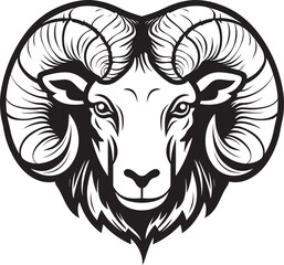 Timeless Ram Vintage Logo Design with Majestic Ram Head Icon Retro Elegance Vintage Ram Head Logo Vector Emblem