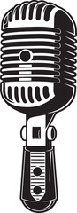 Antique Amplification Vintage Microphone Logo Icon Echoes of Elegance Retro Microphone Emblem Design