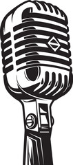Vintage Vibes Retro Microphone Logo Design Rustic Reverberations Vintage Microphone Vector Emblem