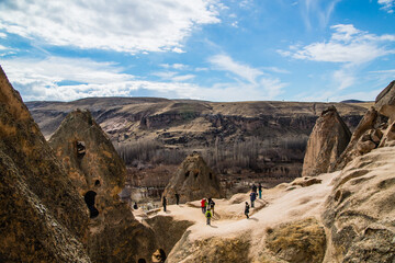 Ihlara valley, Turkey - March 21 2014: Landscape of Ihlara Valley in Cappadocia